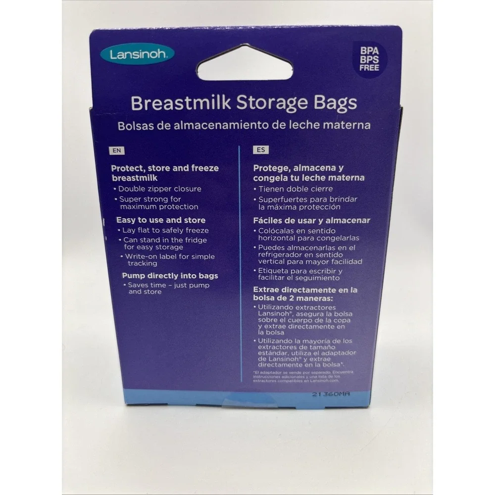 Lansinoh Breastmilk Storage Bags - Super Strong & Pre-Sterilized - 100 count